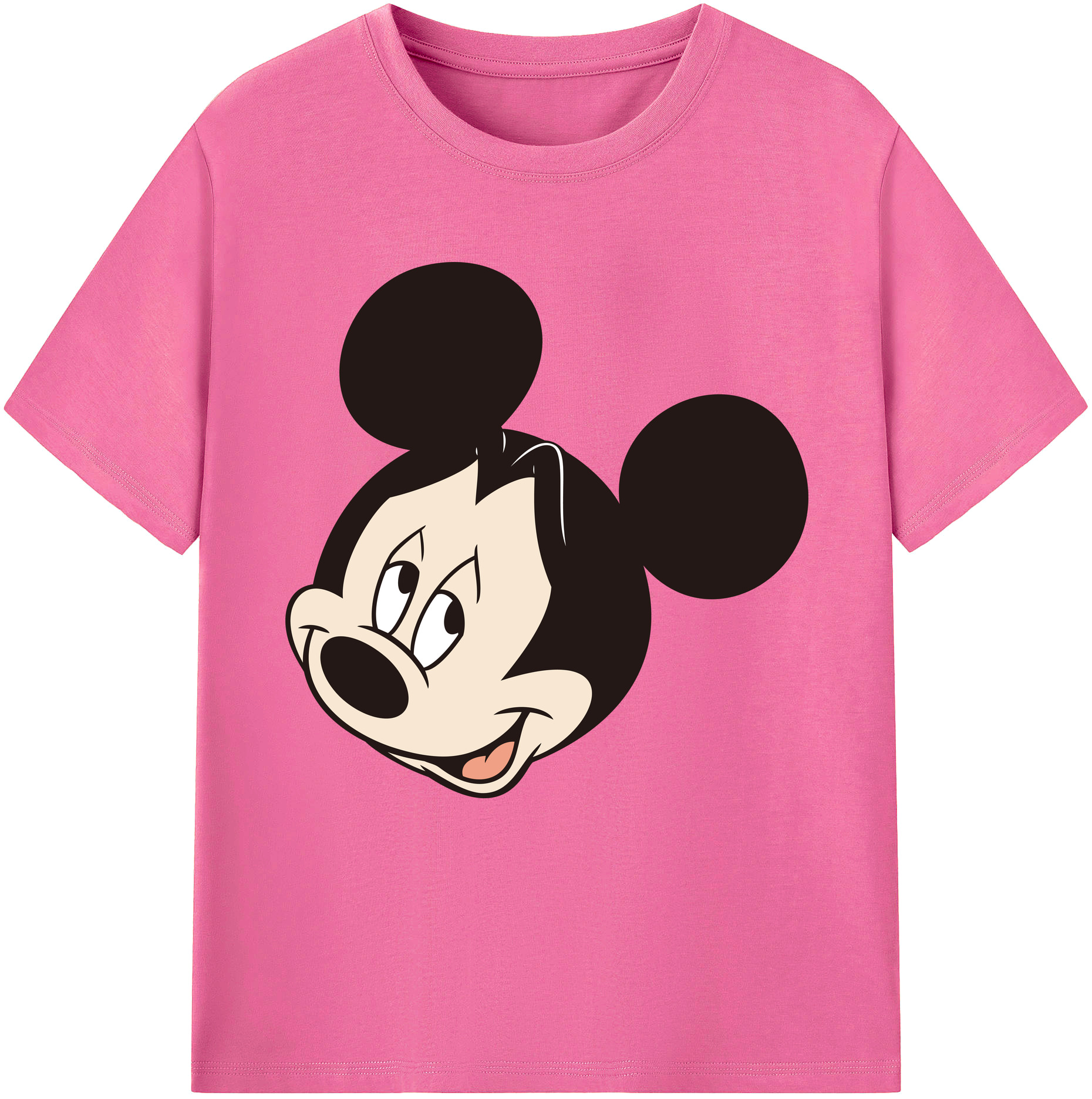 （画像用） ミッキーマウス Mickey Mouse レディースカジュアルプリントTシャツ（綿100％）